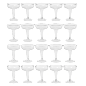 Нови Пластмасови Флейта За Шампанско за Еднократна употреба - 60шт Прозрачни Пластмасови Чаши За Шампанско За Партита Прозрачна Пластмасова Чаша