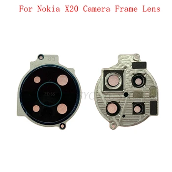 Задната част на Задната Камера Обектив Стъкло с Рамка, Държач За Nokia X20 Frame Фотоапарат с Обектив резервни Части За Ремонт на