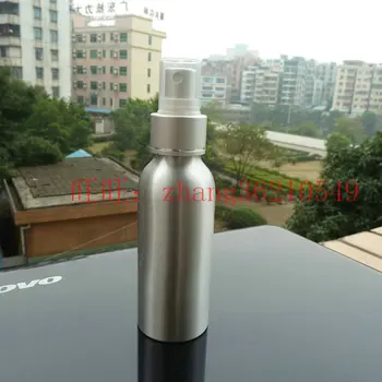 100 мл алуминиева сребърна бутилка с пръскачка за мъгла (сребрист алуминий + сребрист алуминий). алуминиев контейнер за парфюм спрей