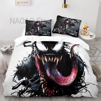 Venom Комплект Спално Бельо Единичен с две отделни легла, Пълен Queen King Size Чужда чудовище Комплект Спално Бельо Aldult Детска Спалня с Пухени Комплекти 3D Аниме 011