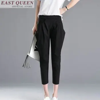 Панталони-зреещи, дамски ластични ежедневни панталони с дължина до хайвер с висока талия и джобове, модни обикновен дамски панталони-зреещи DD735 L