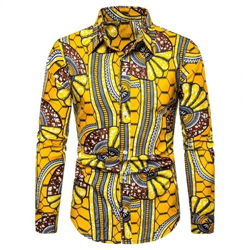 Африкански Рокля-Риза С Восъчен Принтом За Мъже 2022, Модни Градинска Дрехи С Дълъг Ръкав, Африкански Ризи, Мъжки Разплод Етническа Облекло
