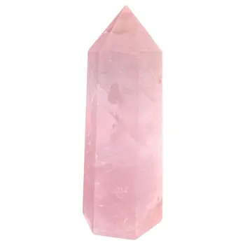 Натурален кристал розов кварц обелиск третира 1БР