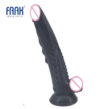 FAAK 10-инчов мек силиконов реалистичен пенис дълъг анален вибратор с вендузата женски секс-играчки за възрастни, секс стоки g точката се стимулира