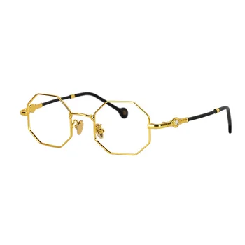 Vazrobe Златни Рамки За Очила, Мъжки, Женски Осмоъгълен Очила Мъжки Реколта Малки Тесни Очила за Маниаци, за Прекрипции