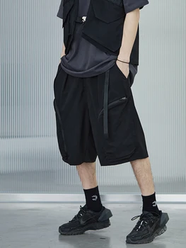CATSSTAC 22SS techwear киберпънк мода минимализъм обикновена летни къси панталони голям джоб шорти карго Регулируема талия