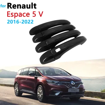 Лъскава Черна Капачка на Дръжката на Вратата за Renault Espace 5 V MK5 2016 2017 2018 2019 2020 2021 2022 Автомобилни Външни Аксесоари Етикети