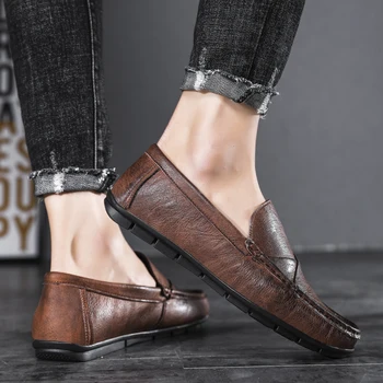 Sapato Masculino/ Ежедневни Ежедневни Кожени Обувки За Мъже, Мъжки Обувки, Модни Мъжки Обувки За Почивка, Zapatos Casuales Ал Hombre, Черно De
