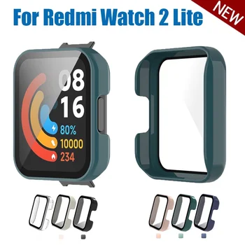 2-в-1 Закалено стъкло + калъф за Xiaomi Redmi Watch 2 Lite Защитно покритие на екрана за Xiaomi Watch Lite