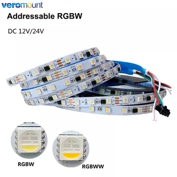 5 М DC 12 В 24 В 4 Цвята в 1 Чип RGBWW LED TM1814 IC Адресуемый 5050 SMD RGBW Пиксел Led лента Бяла ПХБ IP20 Водоустойчив IP67