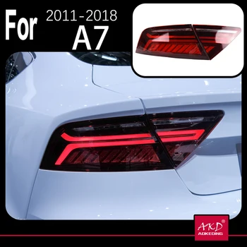 AKD Модел на превозното средство за Audi A7 Задните Светлини 2011-2018 RS7 Led Задна Светлина Задна Светлина DRL Динамичен Сигнал за обръщане на Автомобилни Аксесоари