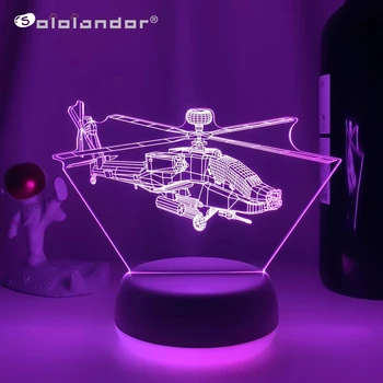 Самолет лека нощ 3D 7 Цвята Промяна на Докосване за Управление на Led Боец Детска Играчка Подарък Настолна Лампа Украса на Масата Нощни Лампи
