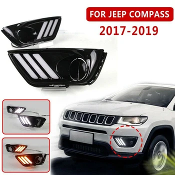 3 цвят Кола Предната Броня LED Указател на Завоя Противотуманная Фаровете за 1 чифт За Jeep Compass 2017 2018 2019