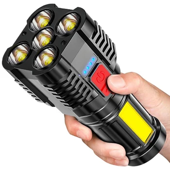 5 Led Мини-Фенерче Преносим USB Фенерче, Акумулаторна батерия Открит Водоустойчив Прожектор За Разходка, Къмпинг, Работа, Аварийно Осветление