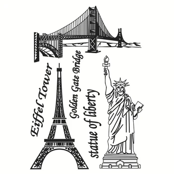 Айфеловата кула, Статуята на Свободата Прозрачни Прозрачни Печати за Scrapbooking САМ Силиконова Печат Декор за Фотоалбума Папка с Релефни