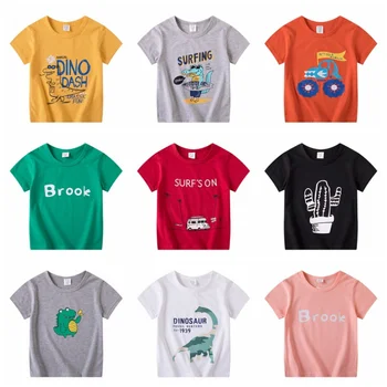 Лятна модна тениска за момчета 2021 година, Бебешки Дрехи с изображение на анимационни филми за момчета, Растеж 90-120 см, Детски дрехи и с Динозаври