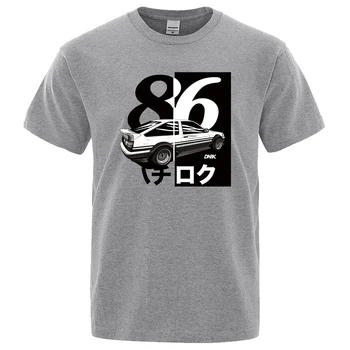 AE86 Първоначално Тениска D Homme, Мъжки тениски с принтом Дрифт, Модни Готина Тениска с японския аниме, Къс Ръкав, Летни Маркови Ежедневни Блузи
