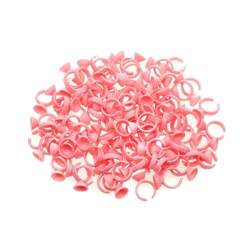 1000шт на едро мигли розов пластмасов държач професионален лепило чаша пръстен за удължаване на миглите инструмент