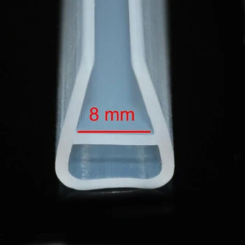 2 m U-образна душ ръб на стъклото тампон стъкло врати силиконов каучук оборудване запечатване уплътнение уплътнител за стъкло 8 мм