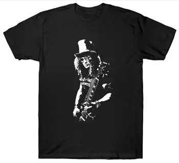 Наклонена черта Китара 1970-Те, 1980-Те години Ретро водещият Китарист на рок-н-ролльная тениска. Ежедневни тениски от 100% памук с къс ръкав, Без покрив, Размер S-3XL