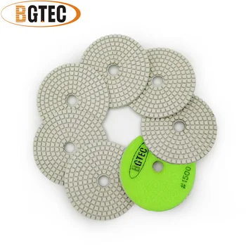 BGTEC 4 инча 7 бр. # 1500 мокри диамант гъвкави полиращи подплата 100 mm шлайфане диск за гранит, мрамор, керамика