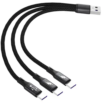 USB Кабел 120 см 3 в 1 за зарядно Micro USB Type C Кабел за iPhone 13 12 11 Pro Xs Max X XR 8 7 6 Plus 6s 5s SE кабел кабел за зареждане