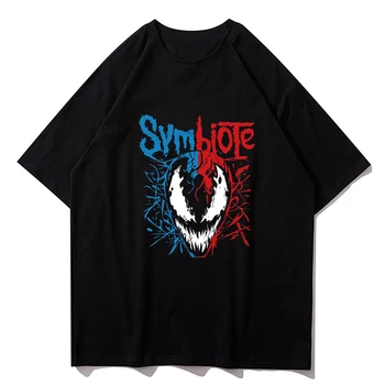 Marvel Venom Carnage Тениска Оверсайз Harajuku Манга Графични Тениски Реколта Тениски Мъжки T-Shirt Дамски Градинска Облекло