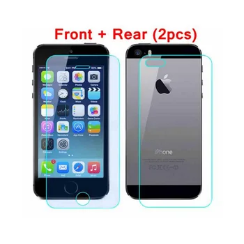 Отпред и отзад (2 бр.) Висококачествено Защитно Фолио от закалено стъкло за Apple iphone5 5S 4 4S телефон защитно стъкло