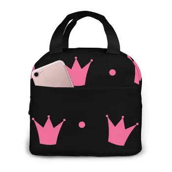 Розова Принцеса Crown Модел Охладител Обяд-Бокс Преносим Изолиран Обяд-Чанта Термална Храна За Пикник Кът Чанти