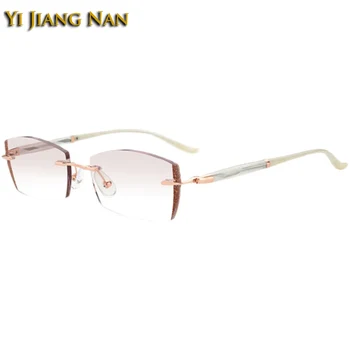 Дамски Модни Титанов Блясък Цветни Край Нюанс На Цвят Оптични Очила Рамки За Рецепта Леки Очила Без Рамки Очила